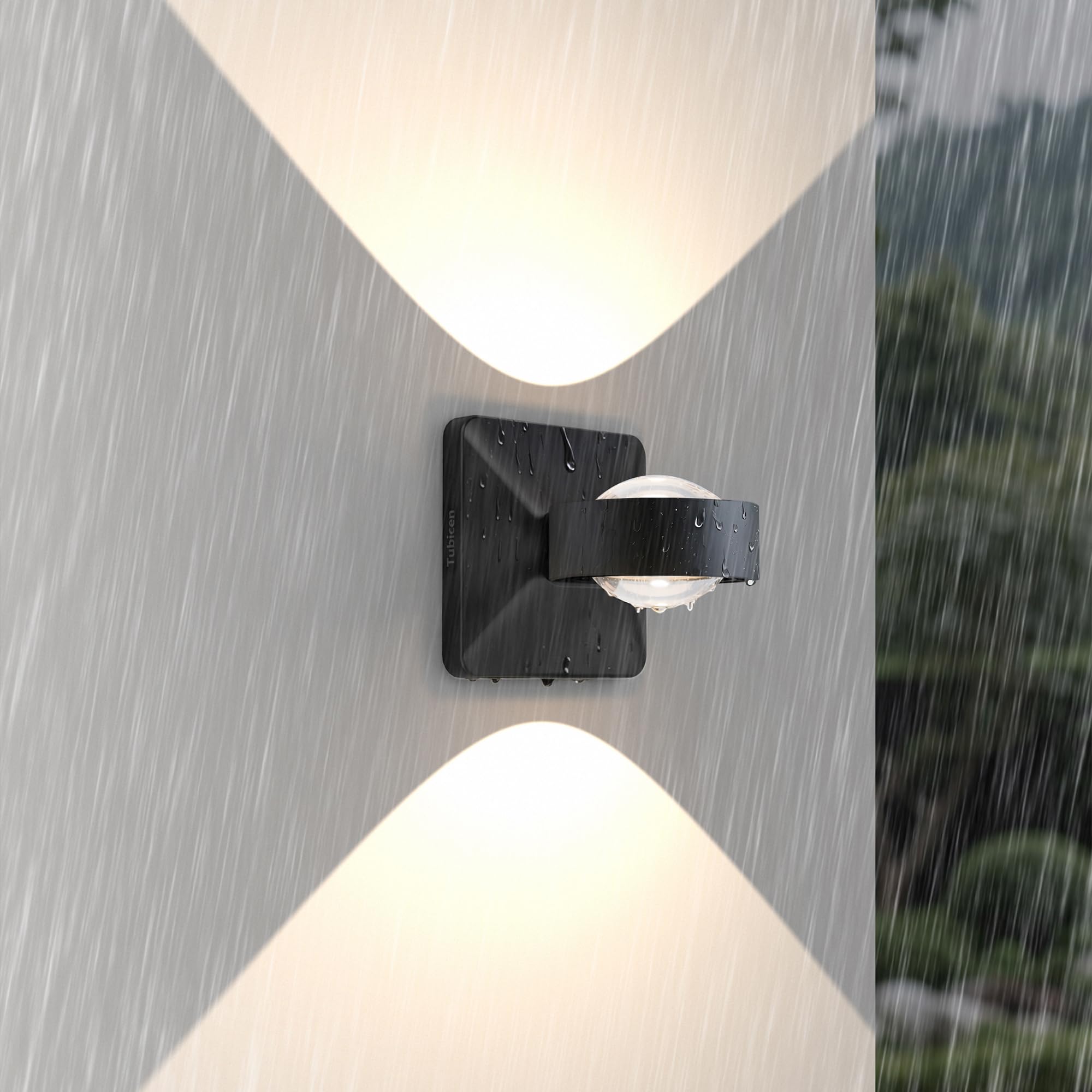 Tubicen Dimmable Outdoor Wall Lights Up Down LED Patio Light Fixtures High IP65 Waterproof Exterior Wall Lighting for