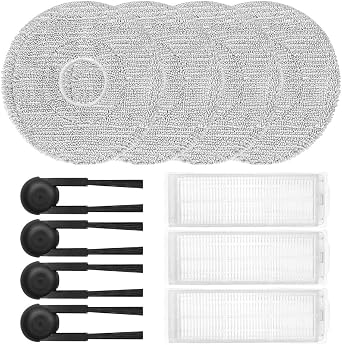 Vacuum Replacement Kit for Xiaomi S40 Pro OV71GL Including Side Brushes, HEPA Filter, and Mop Cloths for Edge and Floor Cleaning