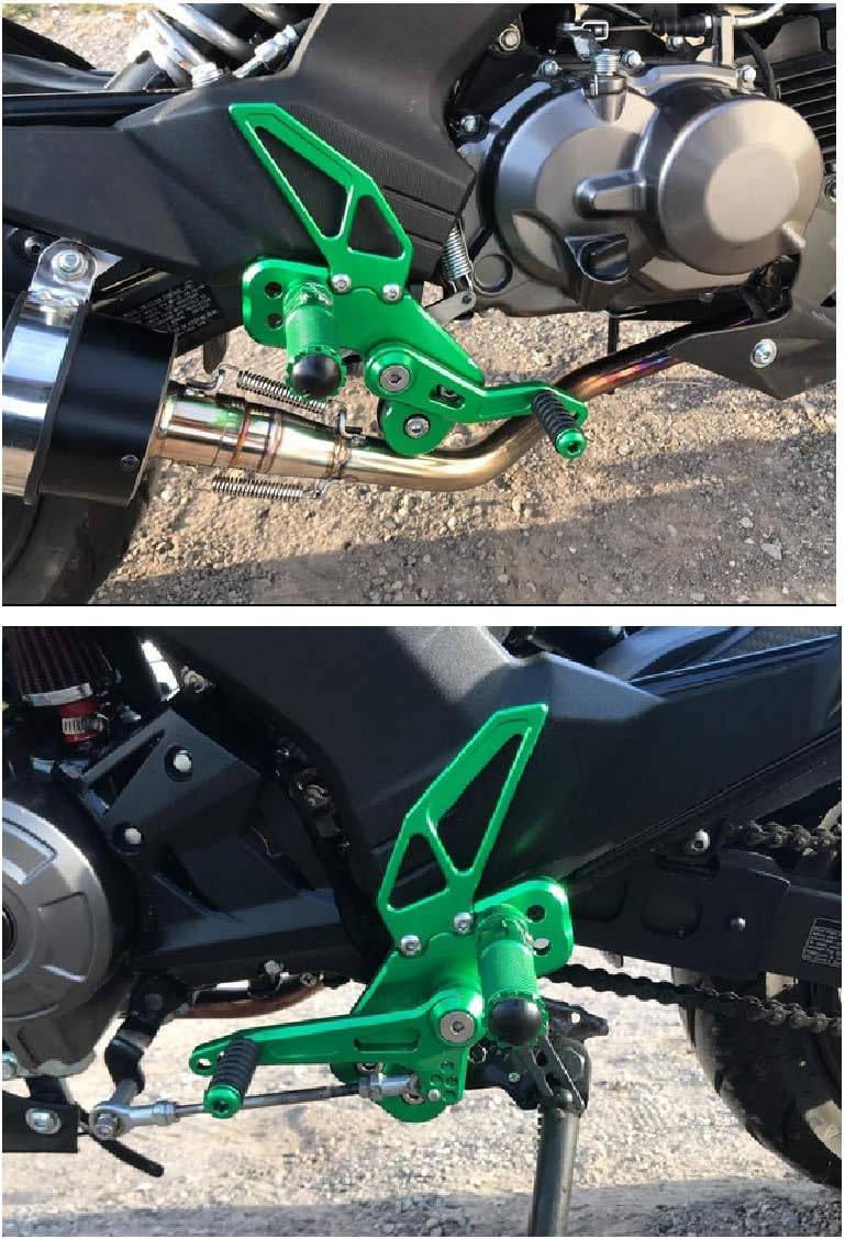 FXCNC CNC CNC Billet Motorcycle Adjustable Rearsets Foot Pegs Rear Set Compatible with Z125 Pro 2016 2017 2018 2019 2020 2021