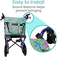 Vista 35 de Bolsa para silla de ruedas, Floral púrpura