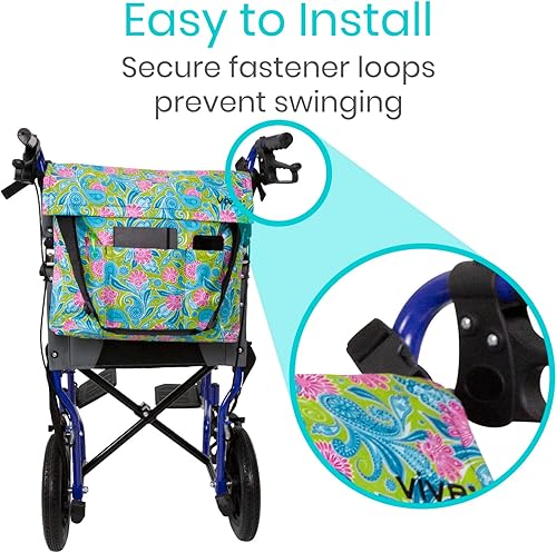 Miniatura 35 de Bolsa para silla de ruedas, Floral púrpura