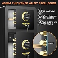 Vista 3 de [2025 actualizado] Caja fuerte grande para el hogar de 8.1 pies cúbicos, resistente al fuego, impermeable, con [doble seguridad], cajas fuertes