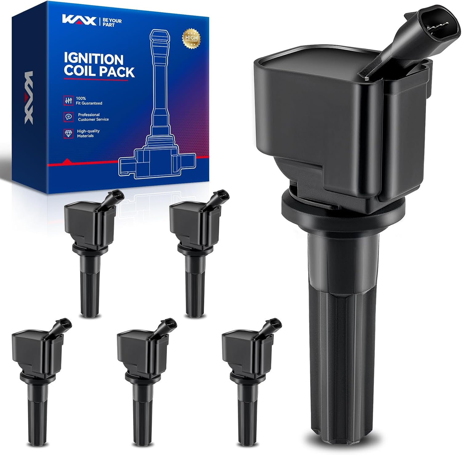 KAX Ignition Coil Packs,6 Packs UF497 Fit for Trailblazer,Colorado,Envoy,H3,Canyon,Rainier,Trailblazer EXT,9-7x,Envoy XL,Ascender,H3T