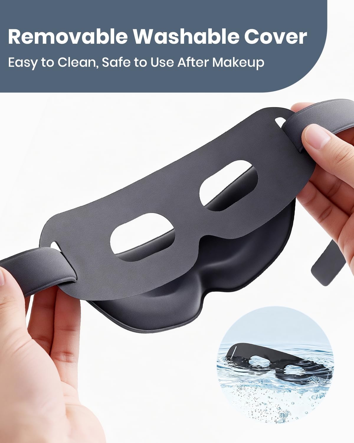 Maschera per gli occhi riscaldata, senza fili, elettrica, per alleviare gli occhi secchi, blocco della luce 3D, 3 livelli di calore, impacco caldo e cuscinetto riscaldante per gli occhi, maschera per