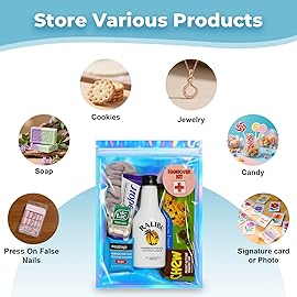 Holographic Bags, 7x9 inch Resealable Smell Proof Bags for Food, Small Business and Party Favor Storage(100 Pack)