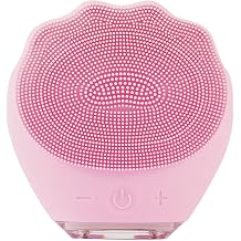RUBY VIBE CO Silicone Facial Cleansing Brush, Electric Face Scrubber and Face Massager, Waterproof Face Brush for Deep Cleansing Face Massager with 5 Mode for All Skin Types Pink