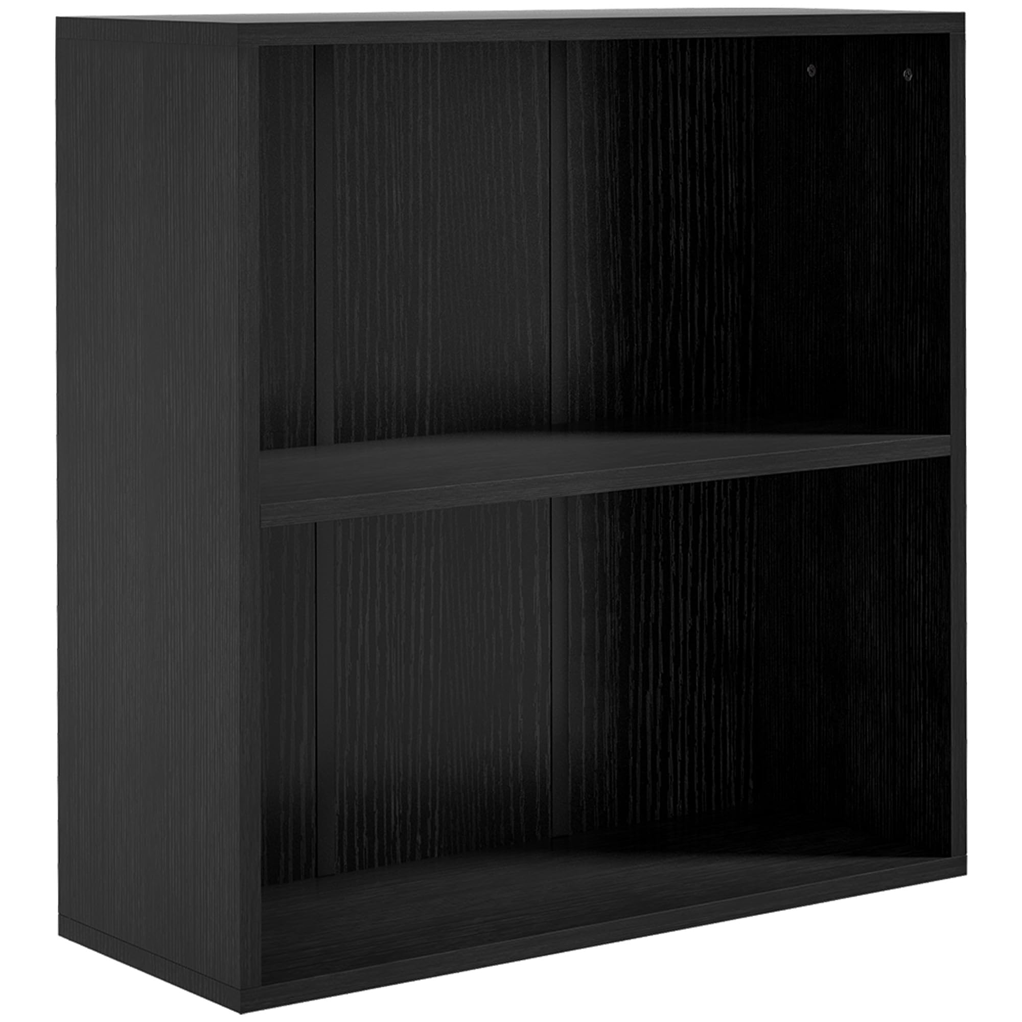 Portland 2 Shelf Black Bookcase - Particle Board with Melamine Surface