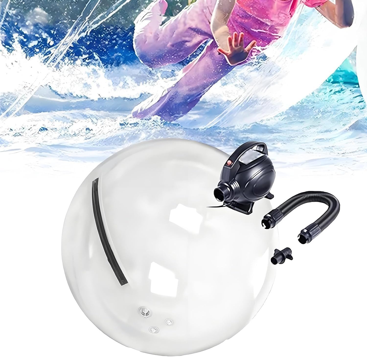 Palla Zorb Gonfiabile con Cerniera, Palla da Passeggio per Acqua in PVC Trasparente, Sfera per Passeggiata per Acqua Gonfiabile, PVC 0.18mm, Buona Tenuta, 0-13000 Giri/Min 透明-1.5米