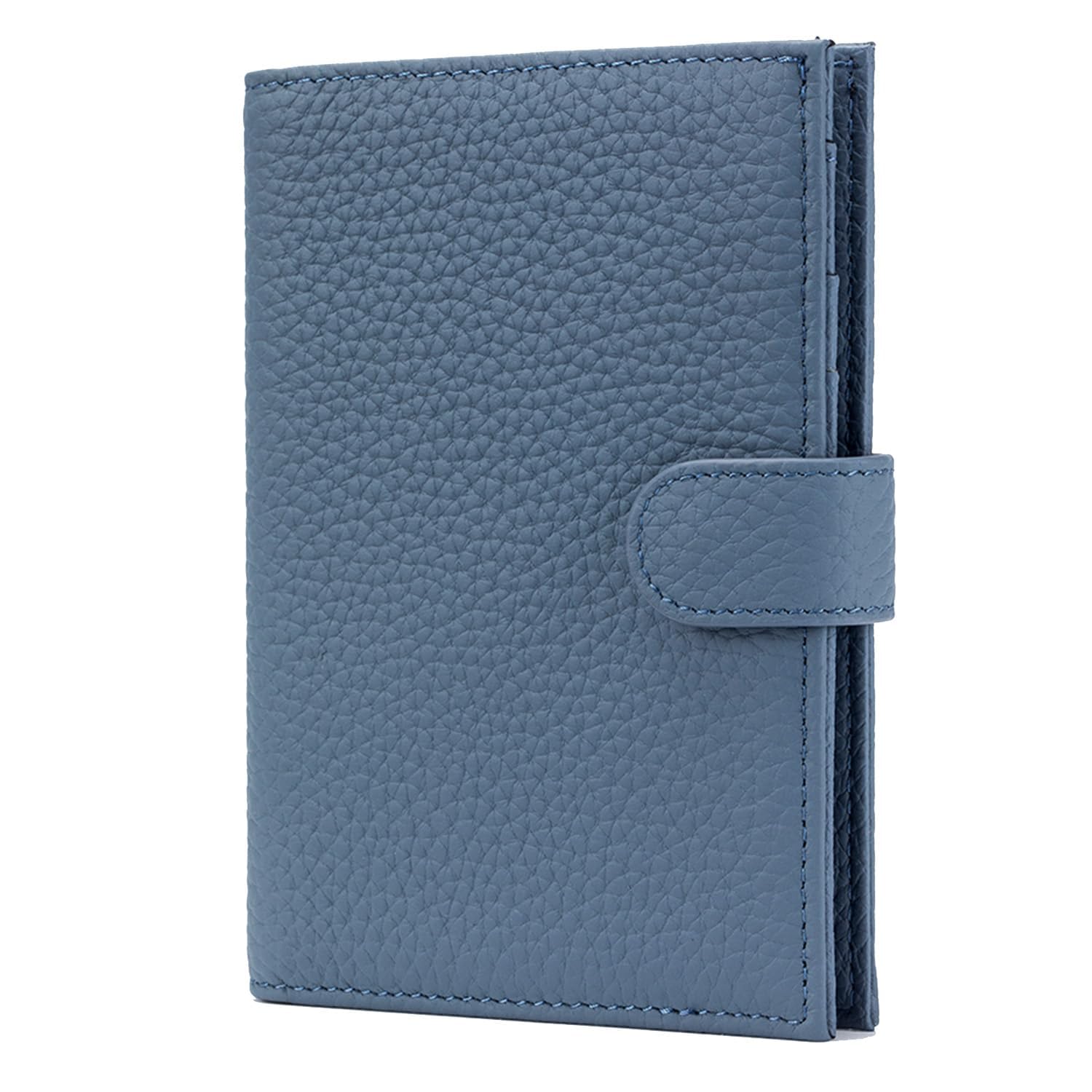 Karmiir RFID Slim Passport Holder for Man & Women, Compact Leather Passport Wallet with Card Holders SIM Slots, Zippered Coins Pocket and Cash Holder