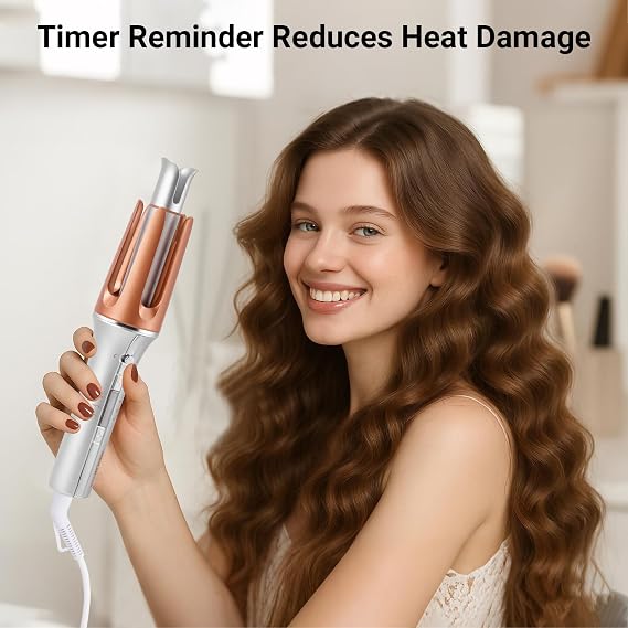 Automatic Hair Curler,32mm Hair Curler Automatic Rotating with Ceramic Tourmaline Barrel,Self-Rotating Hair Curlers with Anti-Scald,30s Fast Heating,Professional Curling Wand,Auto Shut-Off