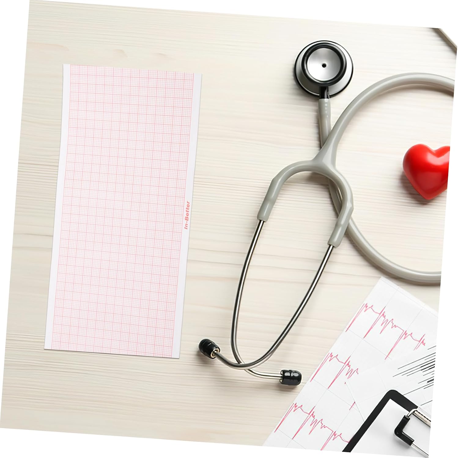 Blank Cardiac Paper Pad Electrocardiogram Refill Sheets Record Sheets for Se- Machines Hospital Clinic Use