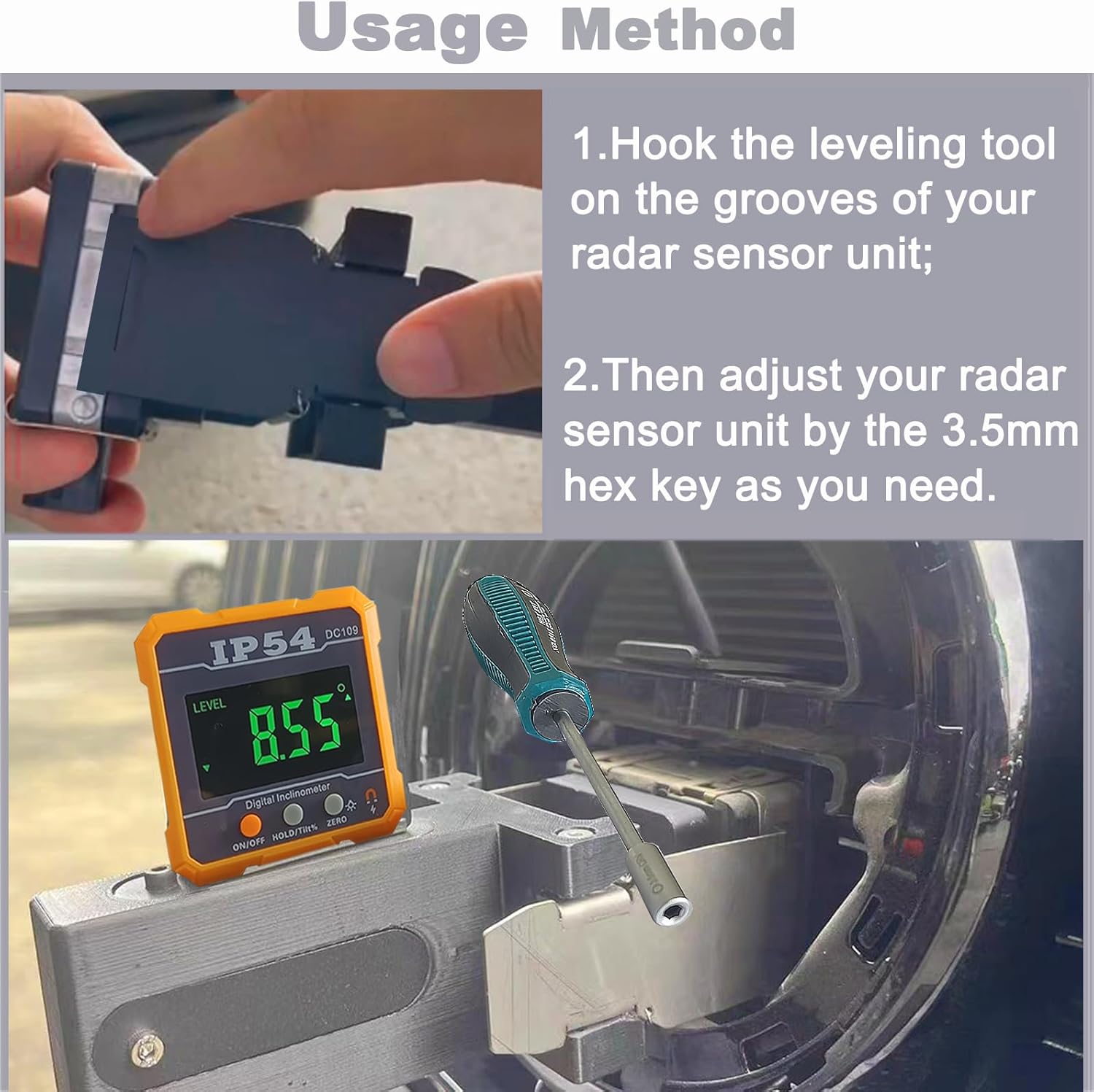 ADAS Calibration Dynamic Angle Leveling Tool for Eyeball Sensor Unit Acc Radar Sensor Positioning Tool for Vehicle Safety Systems - Enhance Precision and Accuracy