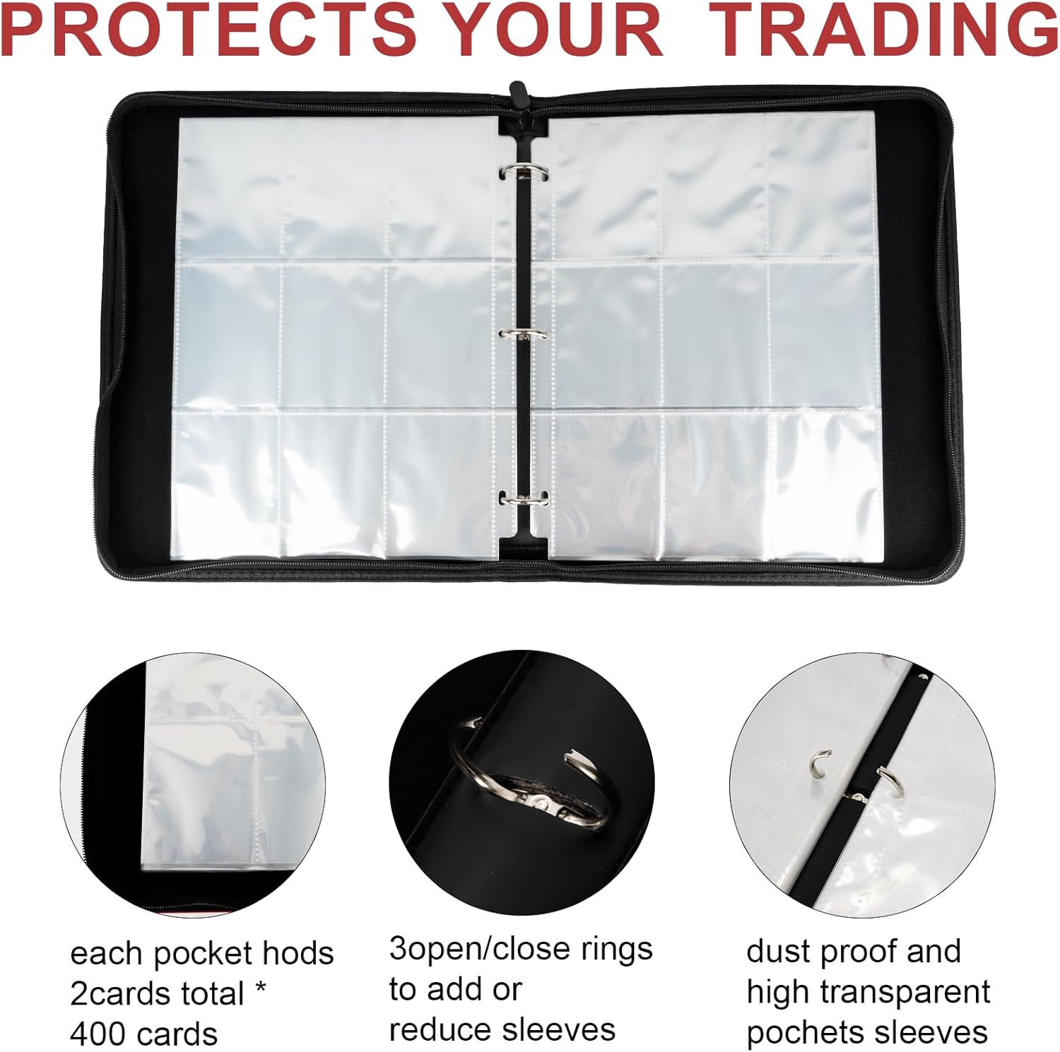 Collectible Trading Card Albums,Collectible Trading Card Protective Sleeves,Card Binder 18-Pocket,900 Pockets Card Case Holder for TCG, Sports Card