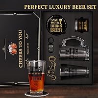 Vista 5 de Regalos de cerveza para hombres, cesta de regalo para amantes de la cerveza, caja de regalo para papá, marido, novio, abuelo, aniversario, boda