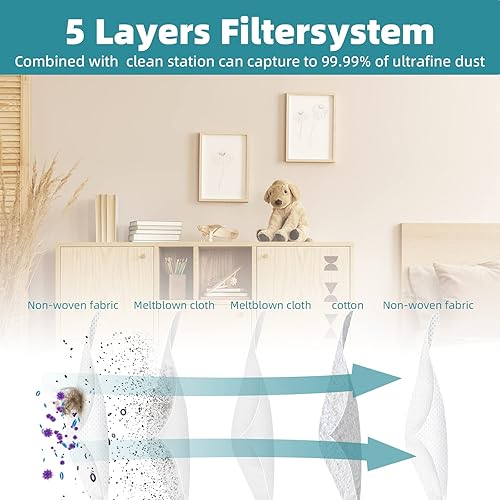 Miniatura 4 de Paquete de 8 bolsas de polvo VCA-RDB95 de repuesto para Samsung Jet Bot AI+  Jet Bot+  estación de limpieza al vacío Jet Bot Combo AI, bolsa de