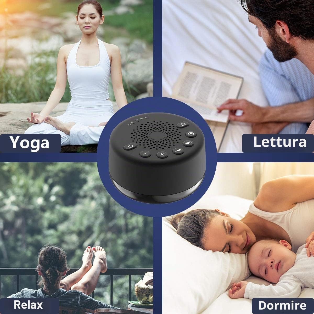 Easysleep Sound White Noise Machine con 25 suoni lenitivi con 32 livelli di volume 5 timer funzione di memoria per adulti neonati e bambini