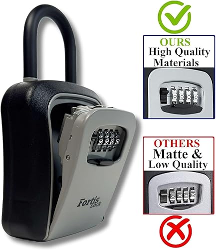 Miniatura 2 de Caja de seguridad grande para llaves con combinación reiniciable  Caja de seguridad resistente para llaves al aire libre  Caja de seguridad portátil