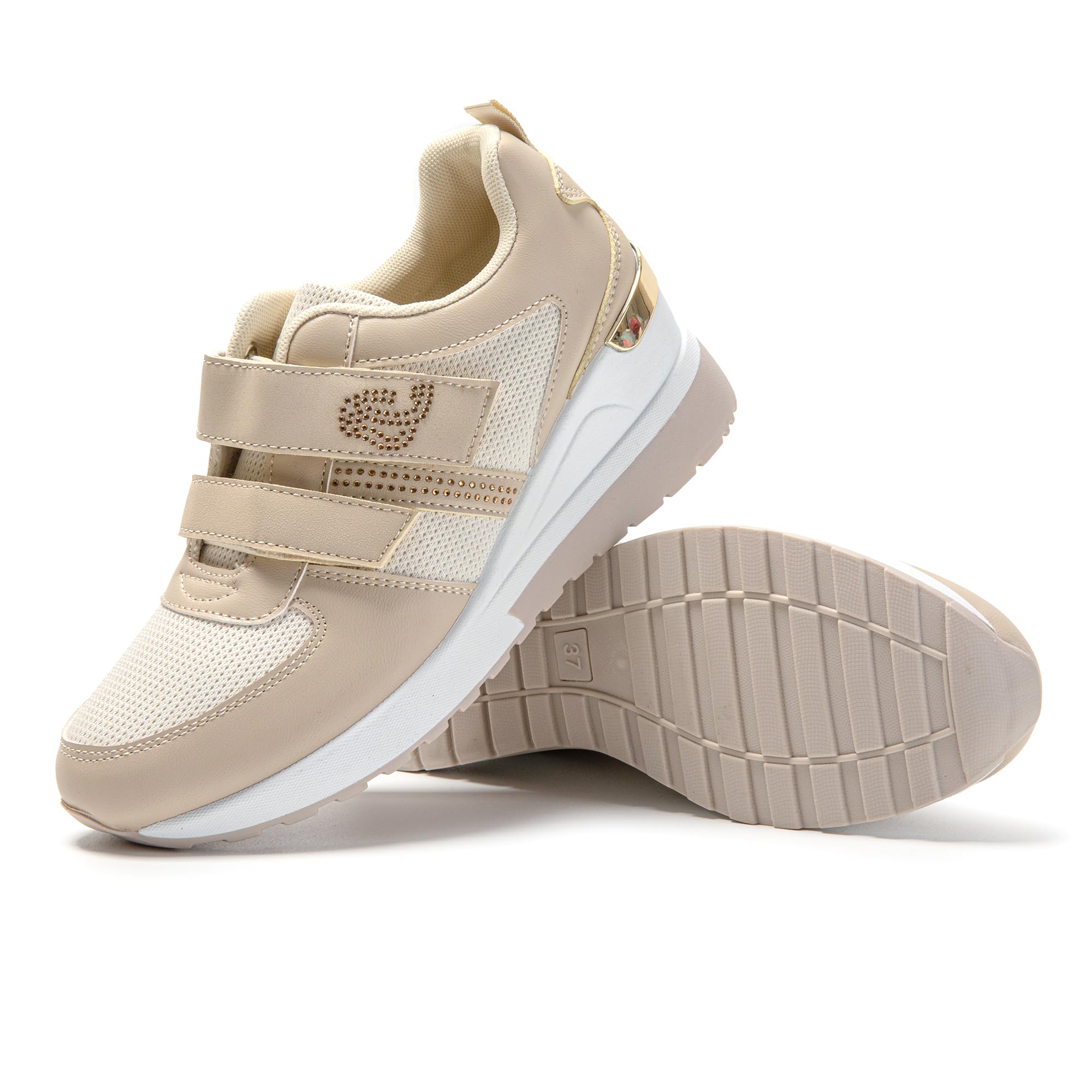 JOMIX Damen Sneaker Air Laufschuhe Dämpfung Atmungsaktiv Leichtes Klettverschluss Sportschuhe Turnschuhe Laufschuhe Bequem Trainers Outdoor