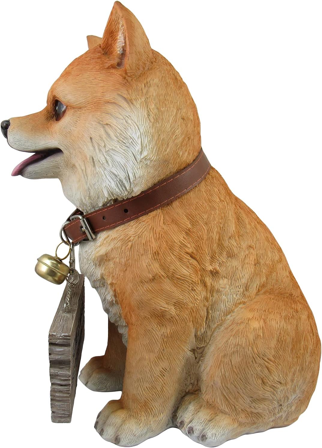 DWK Front Porch Dog Outdoor Welcome Sign Decorative Statue | Cute Dog Welcome Sign for Front Porch Standing | Decorative Garden Statues - Pomeranian