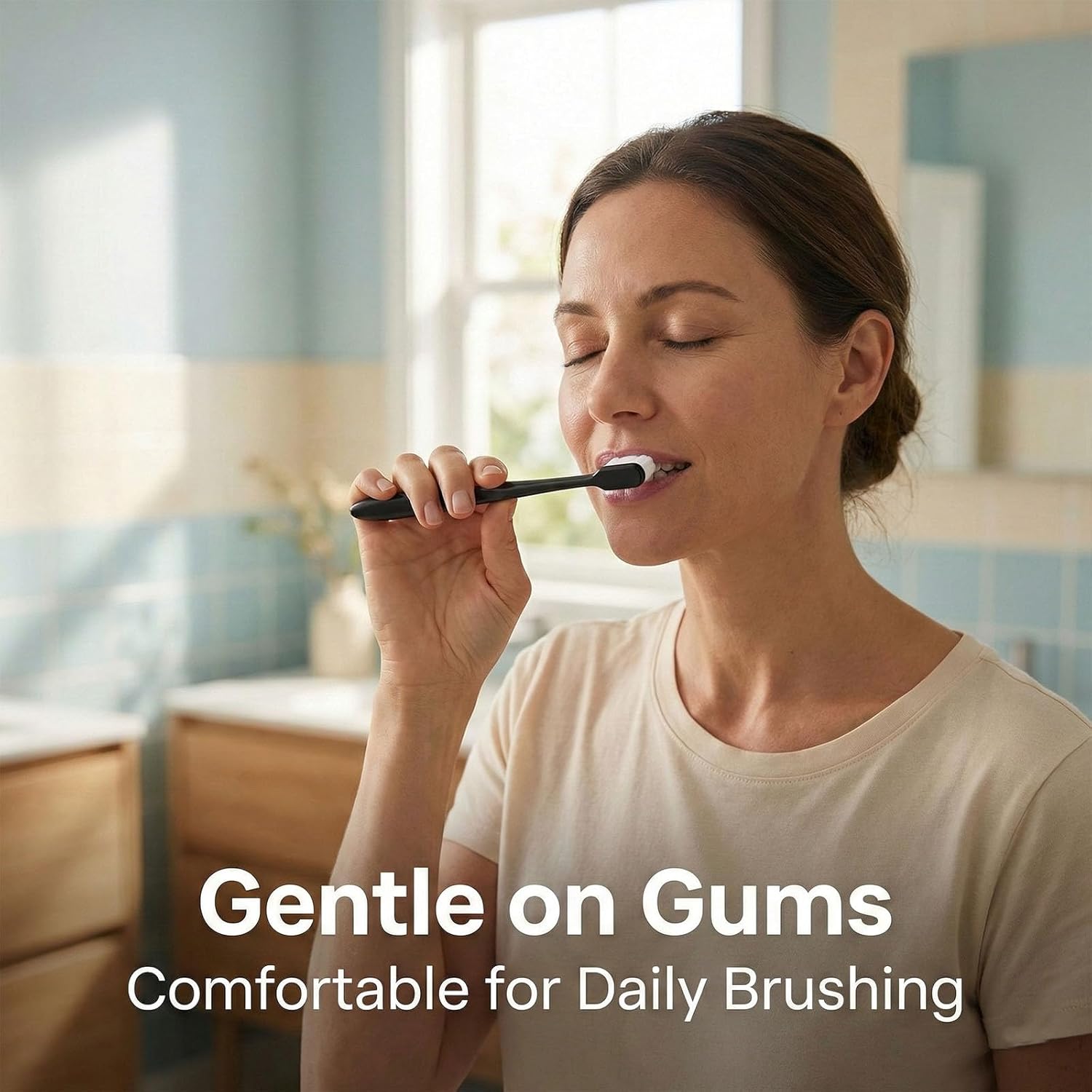 Nanobrush Toothbrush, 12,000 Ultra Soft Bristles - Micro Manual Toothbrush for Sensitive Teeth and Receding Gums, Deep Cleaning Fine Bristles for Fragile Enamel (8 Mix)