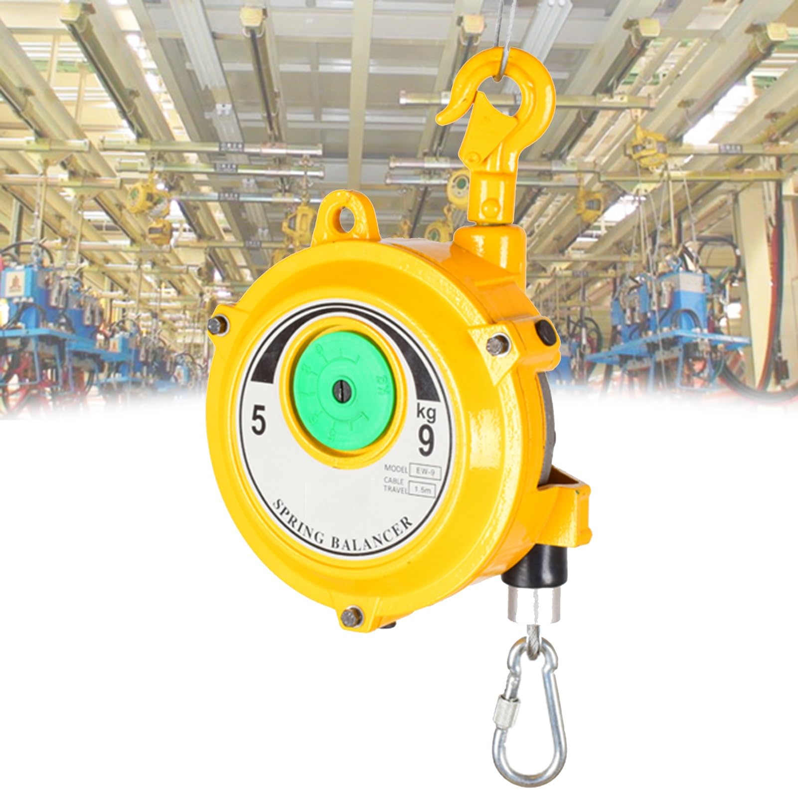 WEKONUMEX Retractable Spring Balancer, Spring Balancer, Load Range 1-70kg, Alloy Steel(5-9kg)