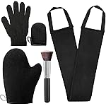 ANSPHIE 5 Pack Self Tanning Mitt Applicator Kit, Self Tan Glove, Face Tan Mitt, Back Lotion Applicator, Exfoliating Glove, Tanning Brush for Tanner Fake Bake