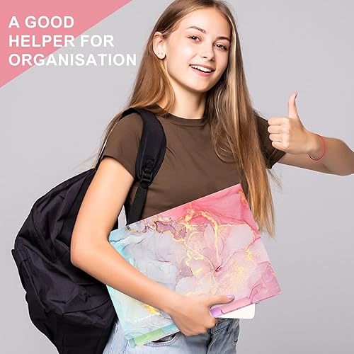 Miniatura 7 de Ddaowanx Carpeta de archivos expansible, organizador de archivos de plástico de acordeón tamaño carta A4, 5 carpetas de bolsillo para documentos,