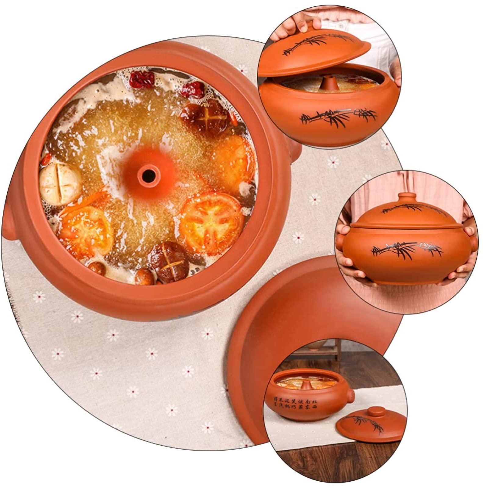 Pentola in Ceramica, Casseruola con Coperchio, Pentola in Ceramica, Pentola per Zuppa, Pentola per Stufato in Ceramica, Pentola per Stufato, Pentole in Terracotta, Pentol