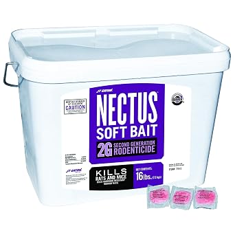 JT Eaton 716-S Nectus Soft Bait 2G Second Generation Rodenticide, Bait for Rats and Mice, 16-Pound Pail
