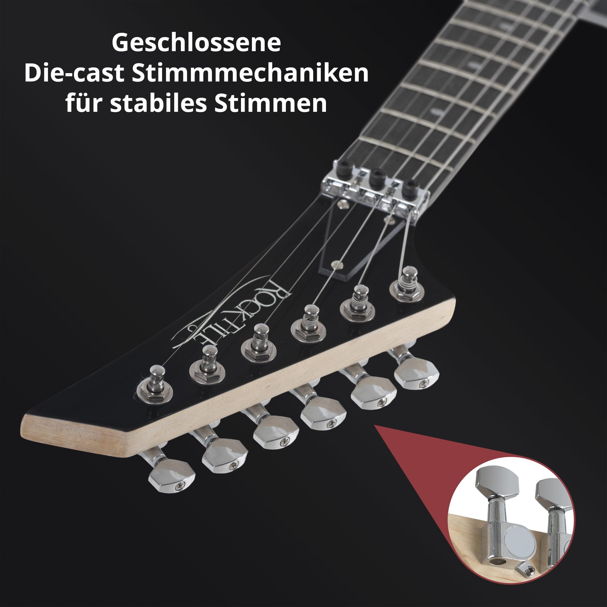 Rocktile MG-3013 Blade E-Gitarre Black, Allgemein, Modell: MG-3013 | Serie: Rocktile Heavy, Gewicht: ca. 3, 1 kg, Anzahl Saiten: 6, Orientierung: Rechtshänder, Inklusive 2, 5 m Gitarrenkabel