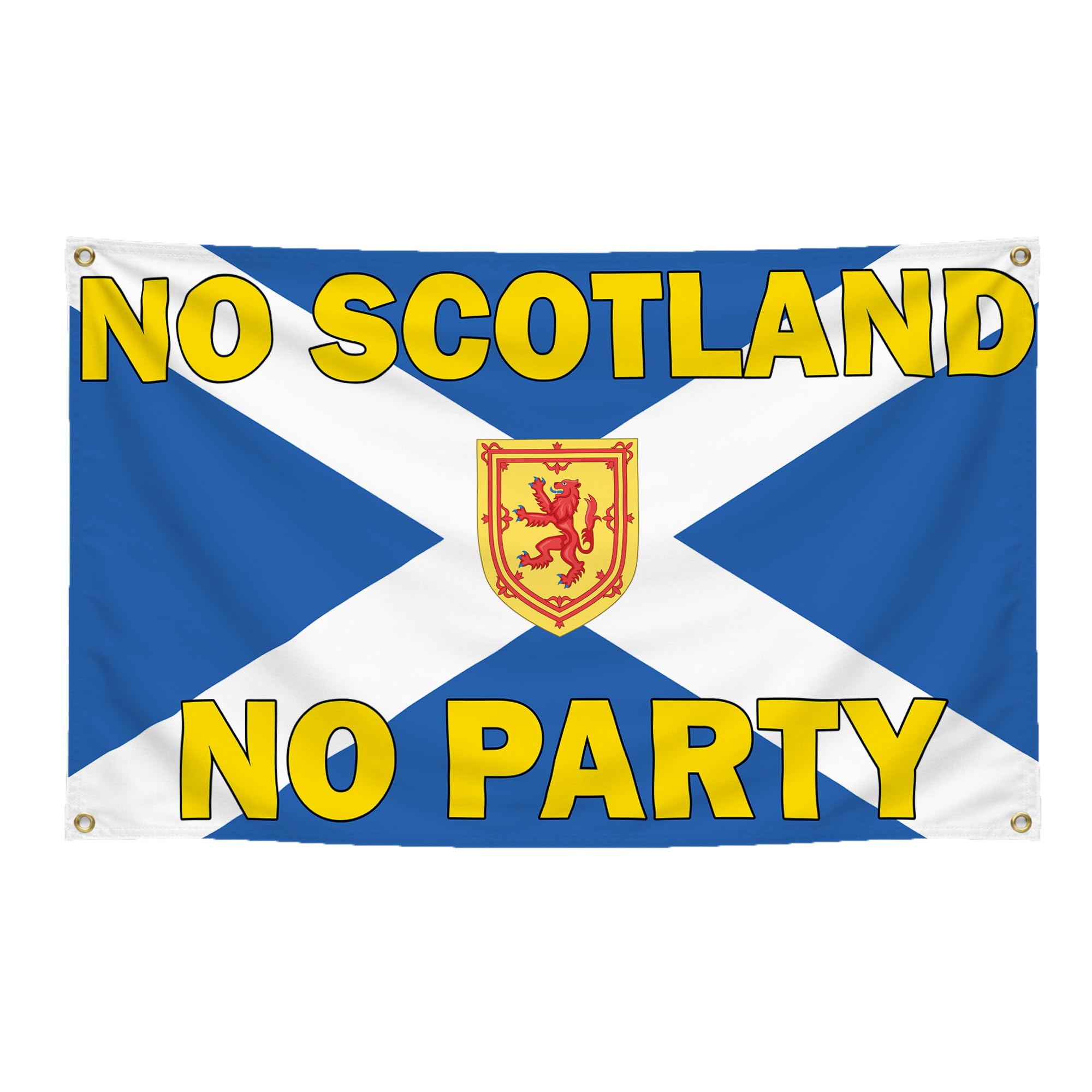 No Scotland No Party Flag 3x5ft | Scotland Flag | Premium 100D Polyester with Sublimation Printing | Durable Brass Grommets | Football Gift