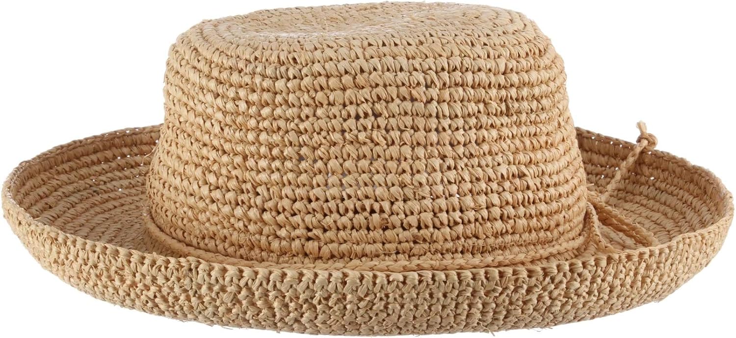 Scala Women's Crocheted Raffia Hat with Drawstring - Image 3