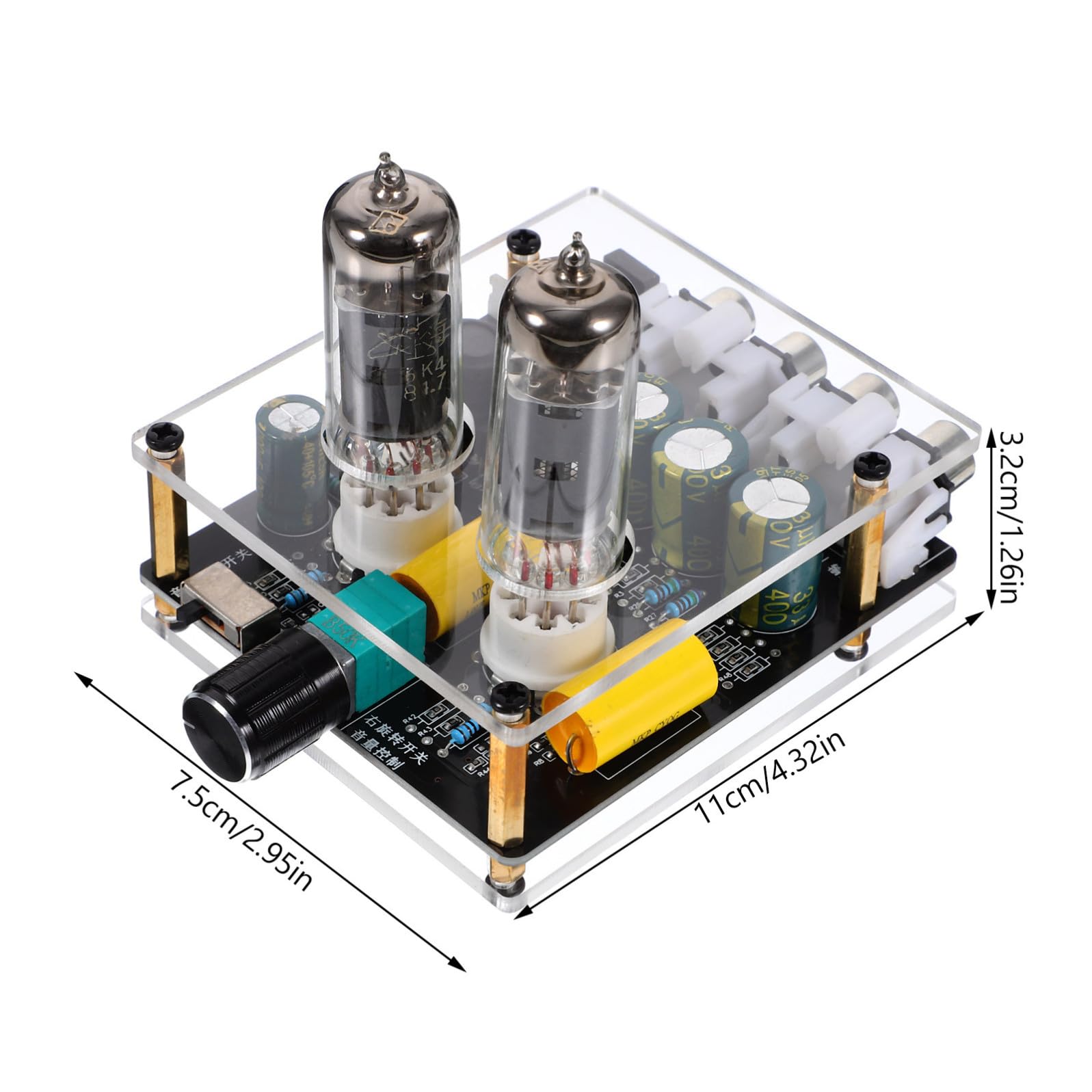 Gadpiparty Preamplificatore Phono Valvolare 6k4/6a2 Leggero Funzione Pre-amplificatore per Giradischi, Materiale Pcb e Abs per Sistemi Home Theater DIY e Arredo Moderno