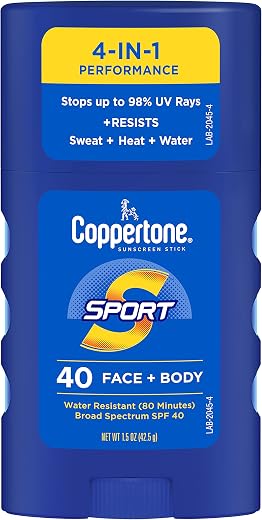 Coppertone SPORT Sunscreen Stick Broad Spectrum SPF 50, 1.5-Ounce