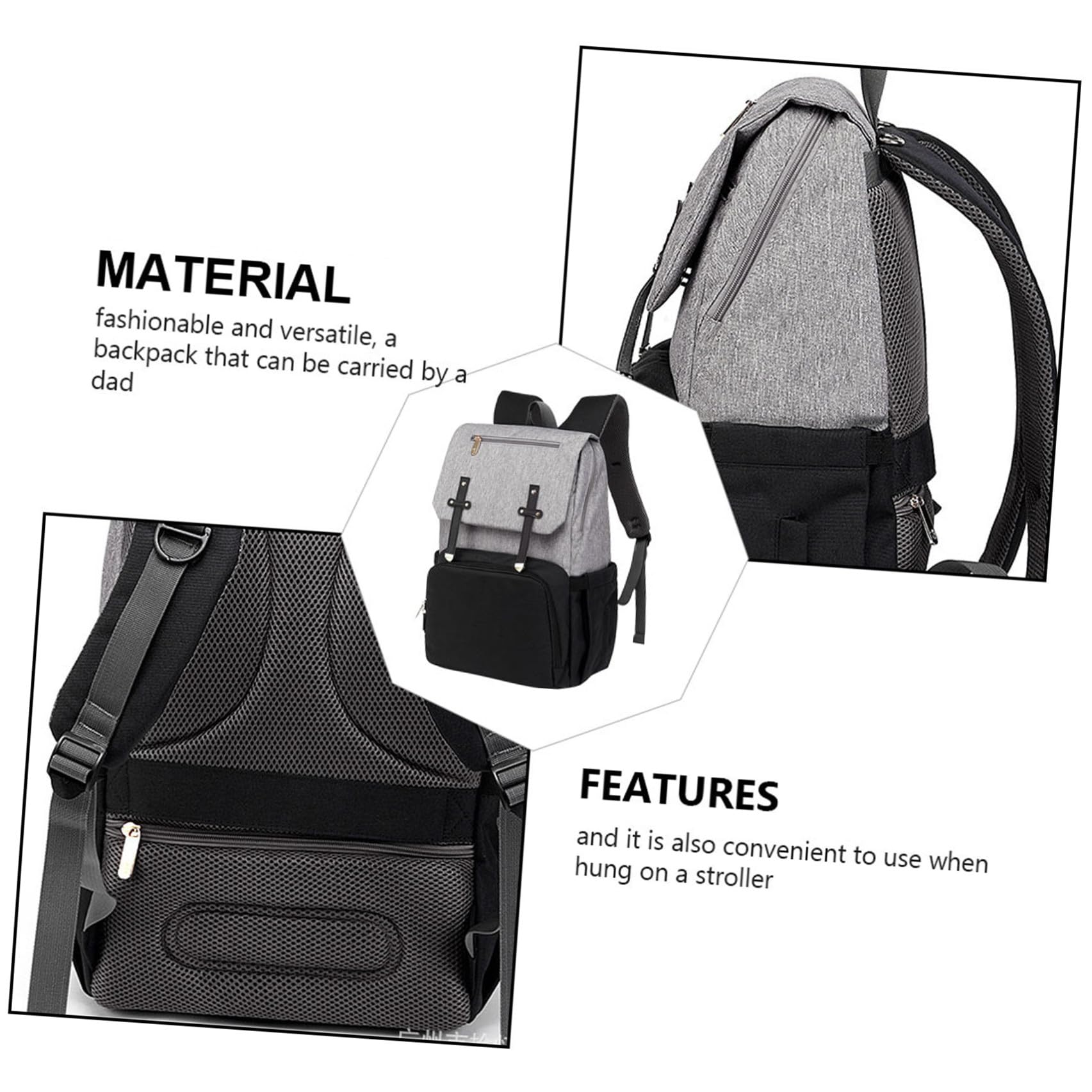 Multifunktions Mutter Kind Rucksack für Reisen, Schwarz | Oxford Stoff, Große Kapazität, Verschleißfest Verarbeitet, für Shopping und Unterwegs