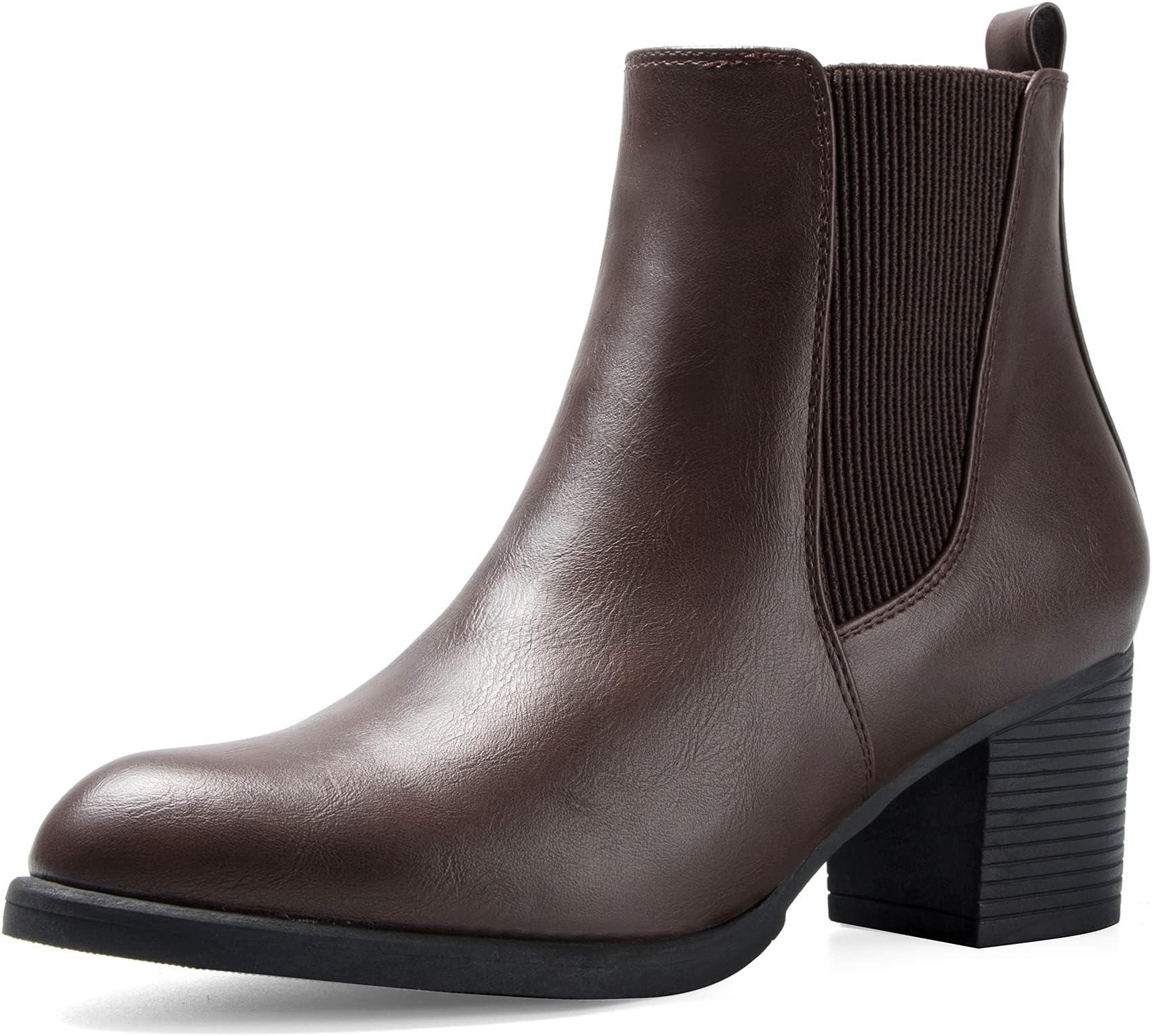 COASISWomen's Chelsea Boots Chunky Block Heel Slip On Ankle Booties with Elastic Sided