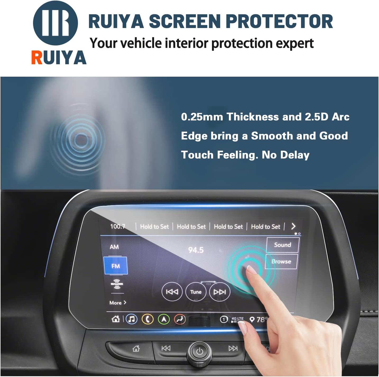 ruiya for camaro screen protector for 2016 chevy camaro 8inch gps infotainment touchscreen chevrolet camaro accessories 9hd tempered glass compatible