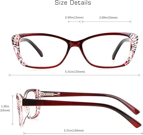 Miniatura 3 de VisionGlobal 4 pares5 pares de anteojos de lectura con bisagra de resorte, lentes de bloqueo de luz azul para mujereshombres