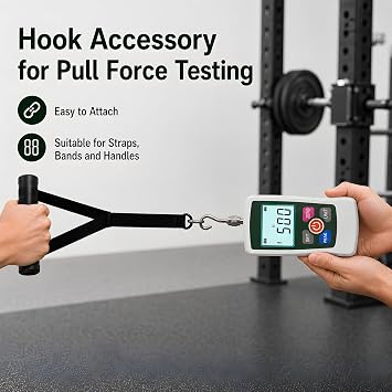 500N Digital Muscle Strength Tester, Handheld Dynamometer with Peak Hold