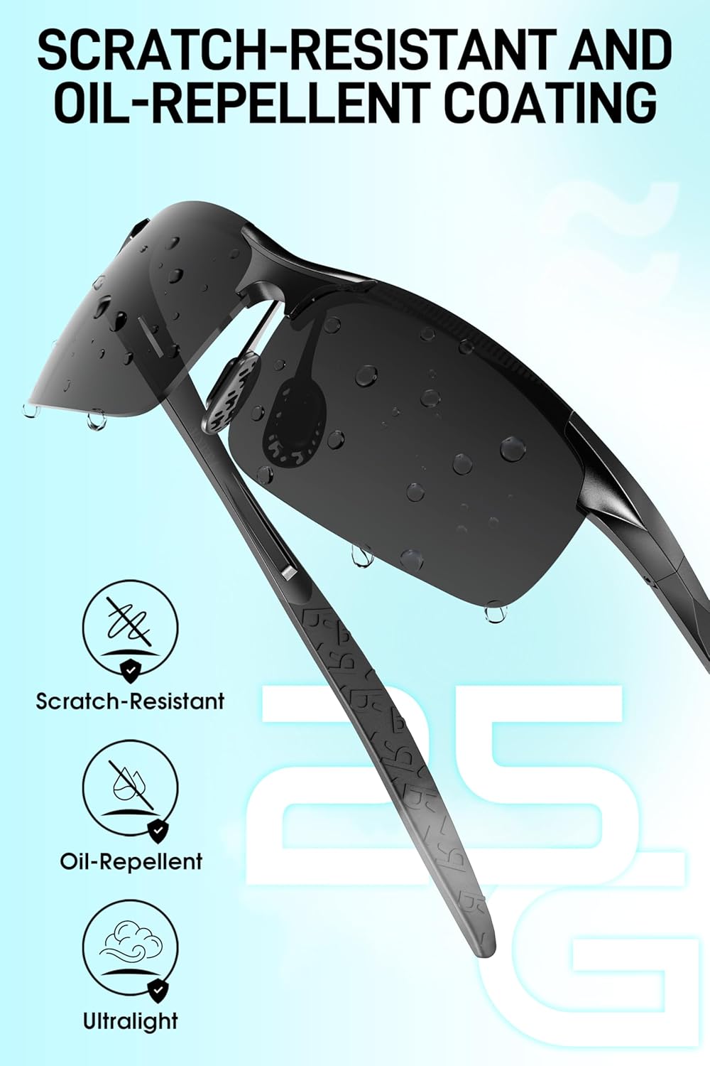 SIPLION Polarized Sunglasses Men Sports: UV Protection Ultra Light Al-Mg Metal Frame Ideal For Driving Fishing Running Golf - Image 4