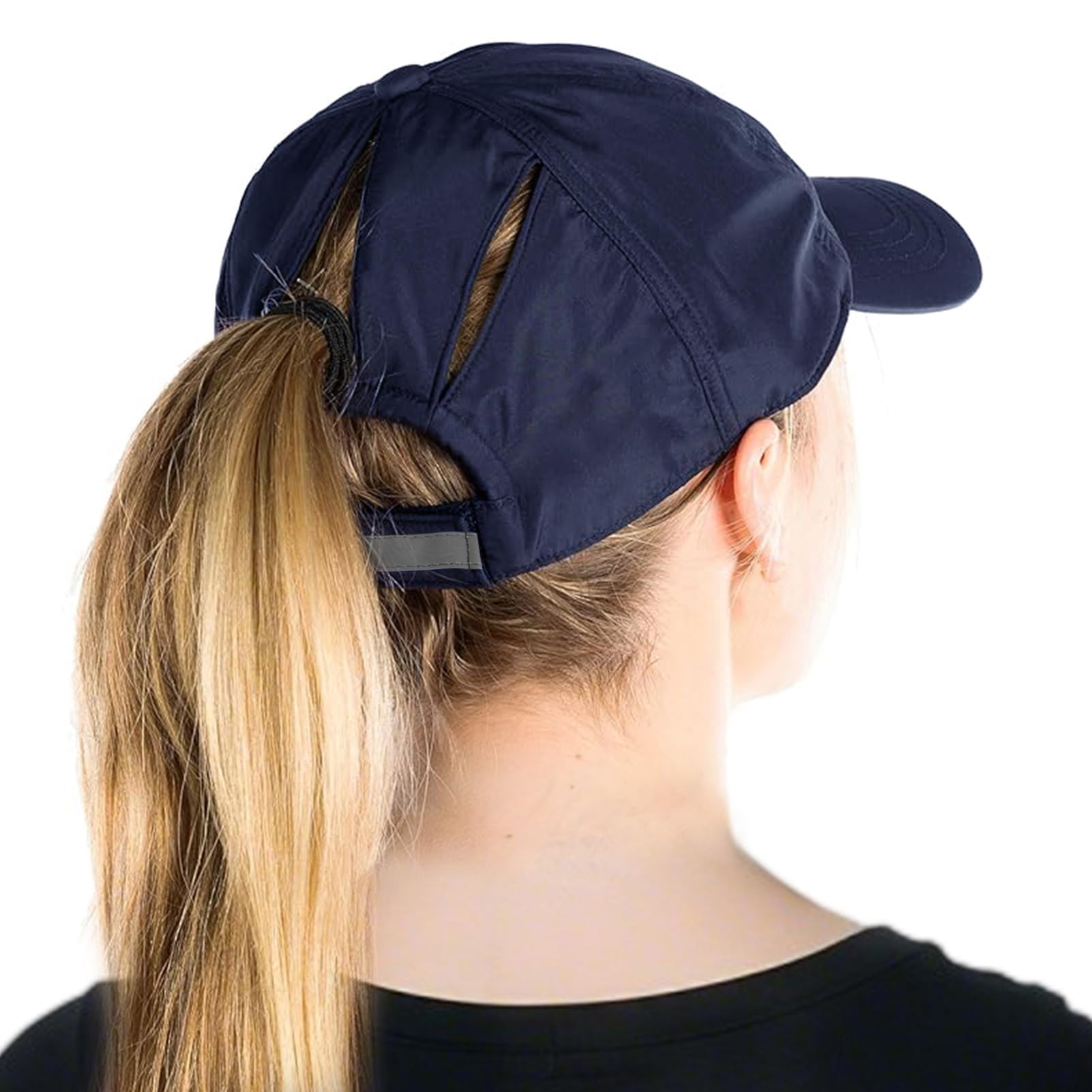 TOP-EX Gorra de béisbol de gran tamaño, talla L, XL, XXL, para mujer, con cola de caballo alta, plegable, sin estructura, UV 50, gorra de béisbol para correr