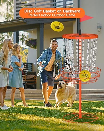 Miniatura 6 de NQV Cestas de golf de disco portátiles con bolsa, 24 objetivos de cadena para práctica profesional en interiores y exteriores
