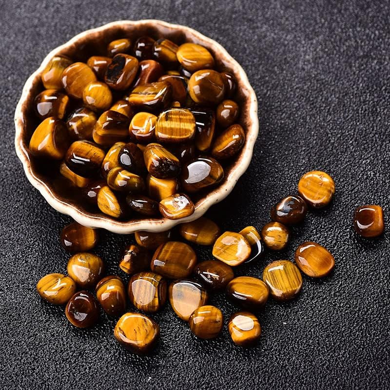 QianKao Crystal Gravel Tiger Eye Gravel Crystal Original Stone Tiger Crystal Fish Tank Stone Demagnetic Stone水晶碎石虎眼石碎石水晶原石虎晶石鱼缸石供佛消磁石(虎眼石3-5mm1kg)