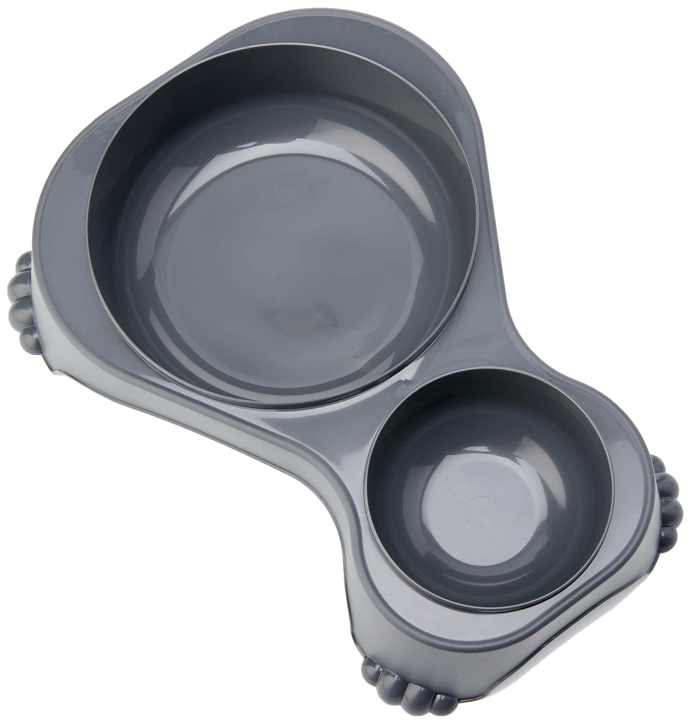 Rotho MyPet Sally Double Bol d'alimentation avec Couvercle, Plastique (PP) sans BPA, Anthracite, 1l + 0.28l (32.0 x 23.7 x 7.0 cm) (Lot de 2)
