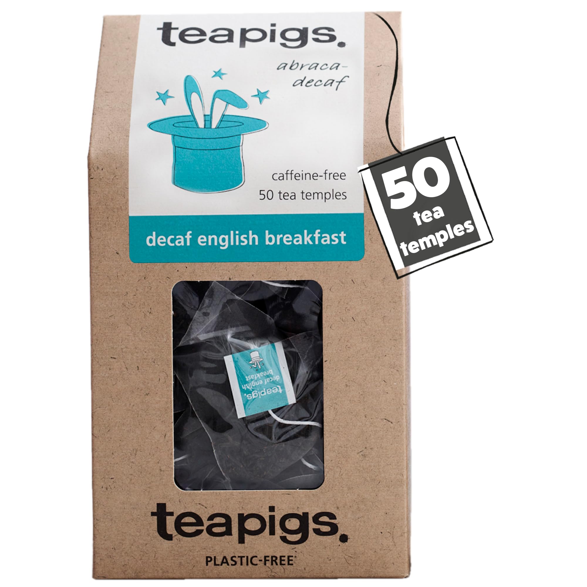 teapigsDecaf English Breakfast Tea - Decaffeinated Black Tea Bags for Breakfast or Anytime - Rich and Malty Blend - 50 Temples
