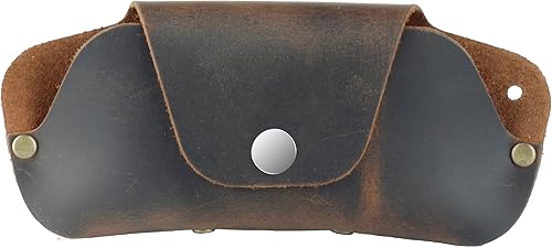 Toprank - Funda de piel para lentes de sol, hecha a mano, ajuste genuino y universal para hombres y mujeres