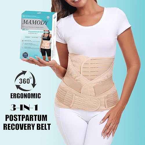 Miniatura 2 de Banda posparto 3 en 1 para el vientre posparto, cinturón de recuperación posparto, soporte para después del parto, fajas adelgazantes, moldeador de