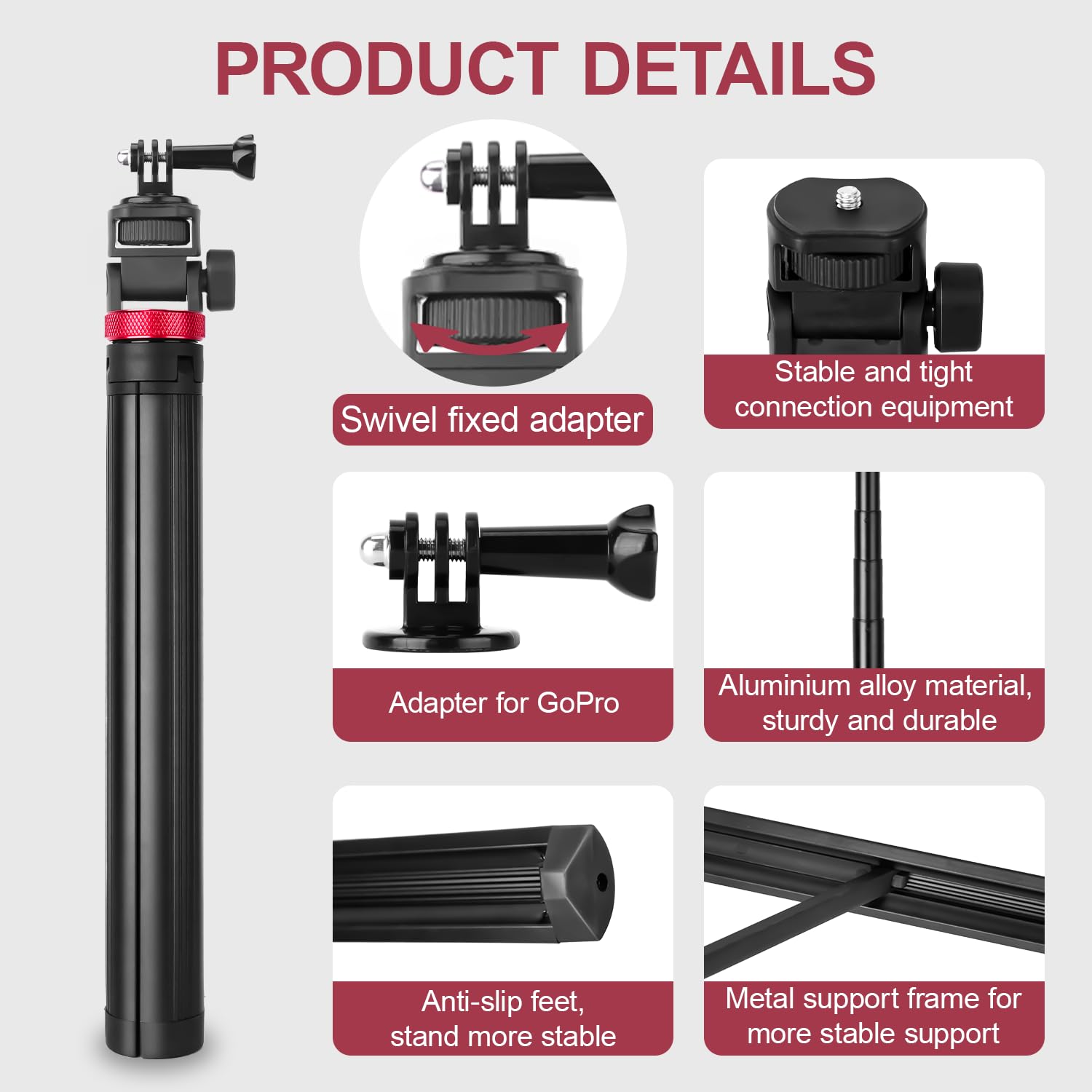 200cm Asaiy Selfie Stick Stativ Ausziehbar Leichtes Einbeinstativ