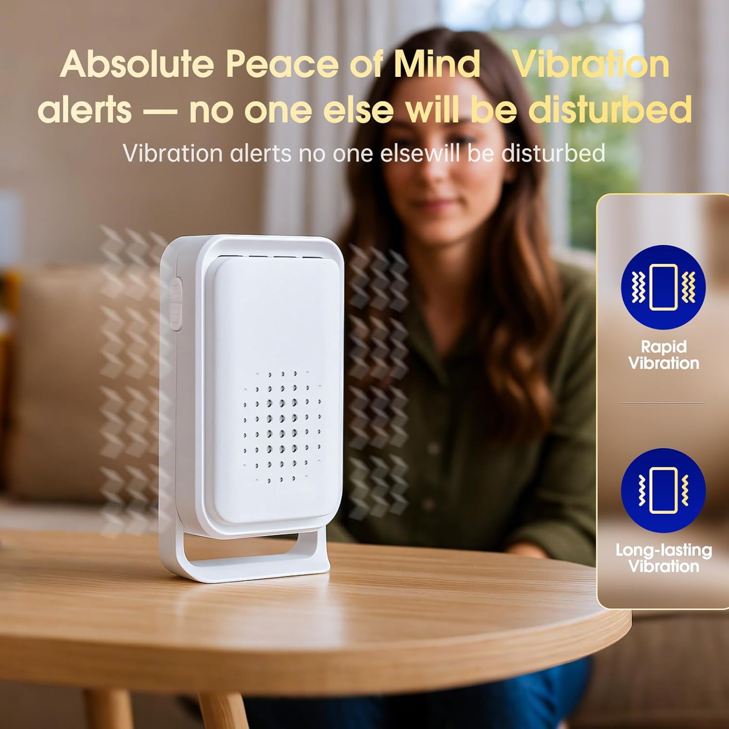 Wireless Motion Sensor Bed Alarm for Elderly - Fall Prevention System for Dementia Patients & Seniors - Caregiver Pager with 5 Volume Levels for Home Safety (1 Caregiver Pager+1 Sensor)