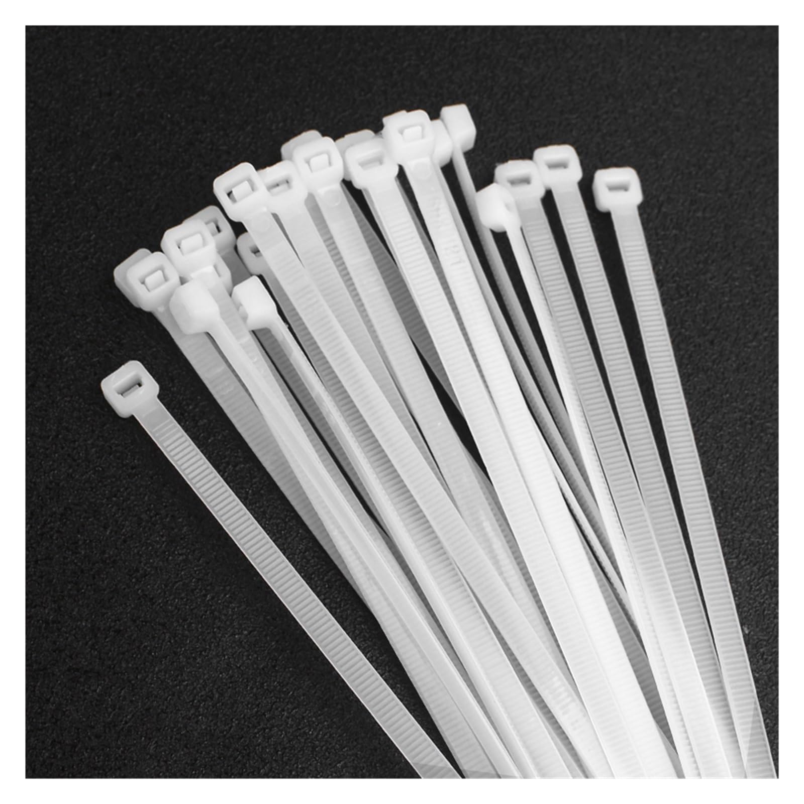 Fermacavi in nylon, fascette autobloccanti in nylon, 100 pezzi, colore bianco, varie misure (5 x 400)